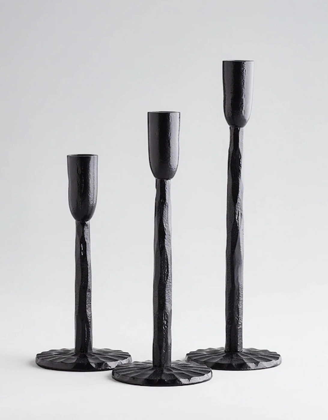 St Eval Black Candlestick Small