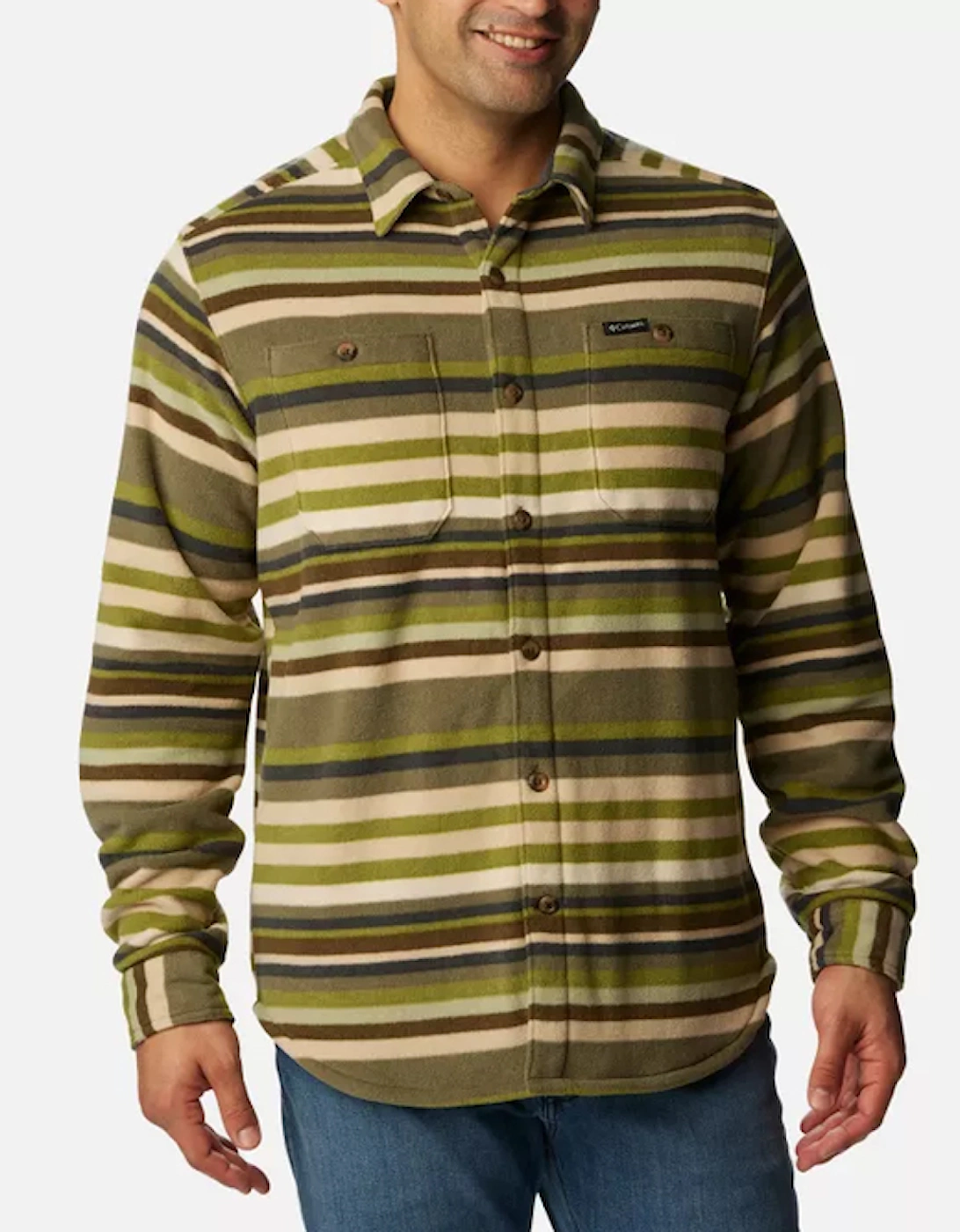 Men's Flare Gun Fleece Over Shirt Stone Green, 6 of 5