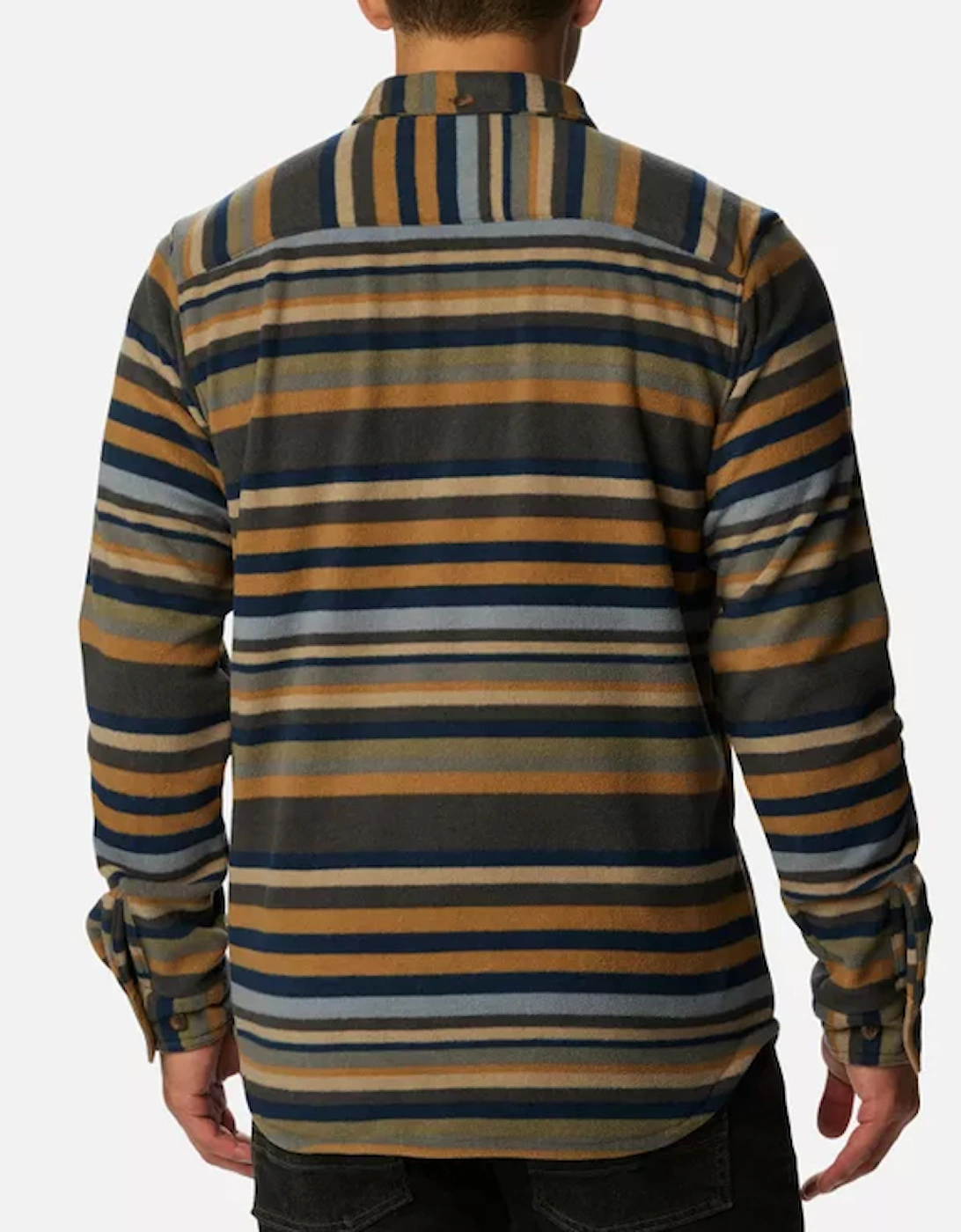 Men's Flare Gun Fleece Over Shirt Shark Surfcrest Stripe Print
