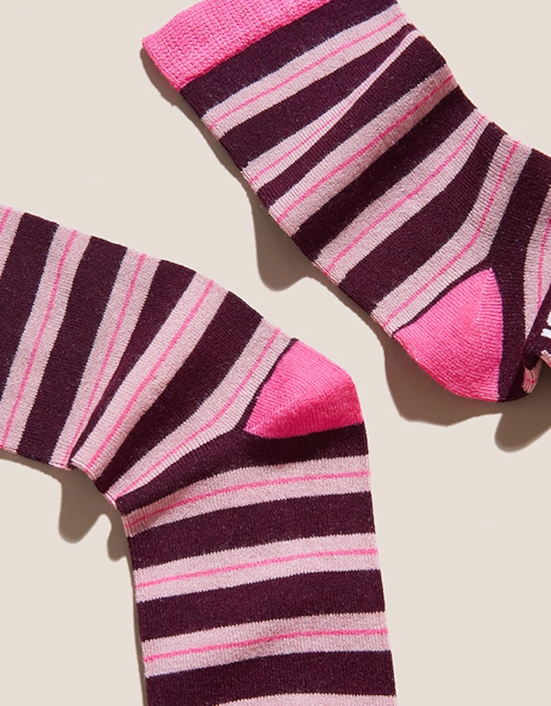 Women's Abstract Stripe Socks Pink Multi