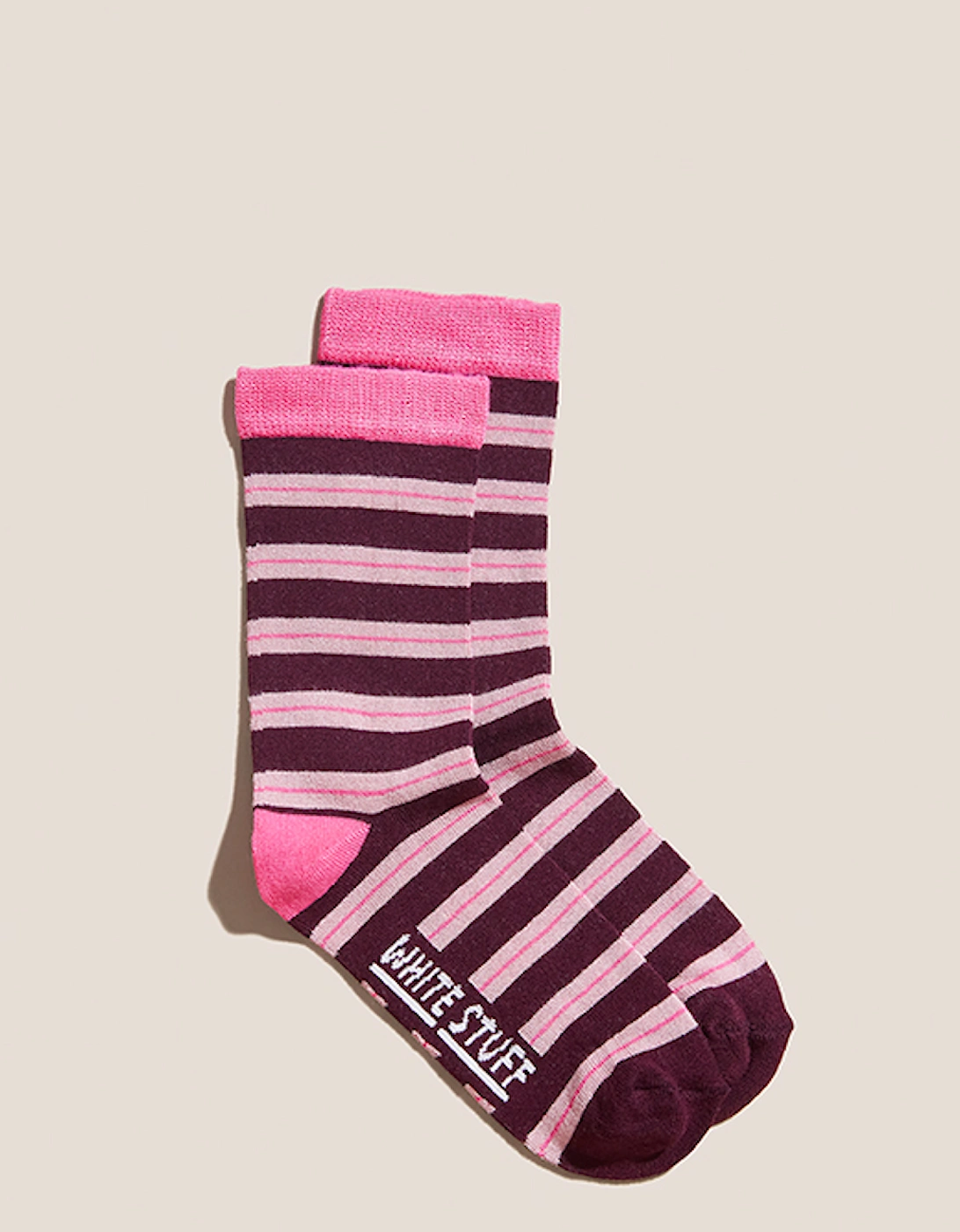 Women's Abstract Stripe Socks Pink Multi, 3 of 2