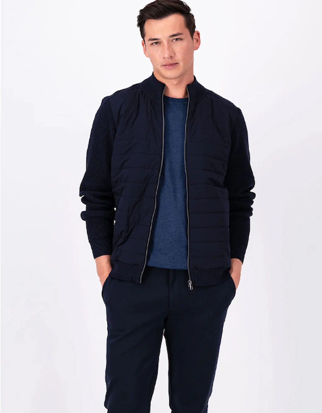 Men's Hybrid Cardigan Navy, 6 of 5