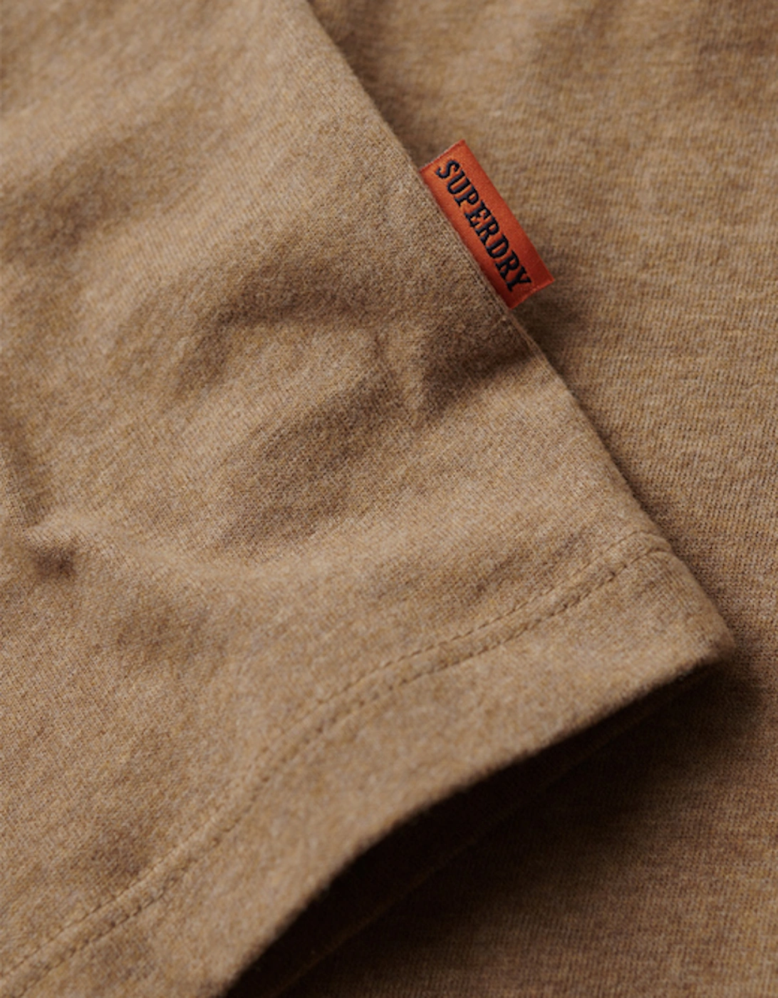 Men's Vintage Logo Embroidered T-Shirt Buck Tan Brown Marl