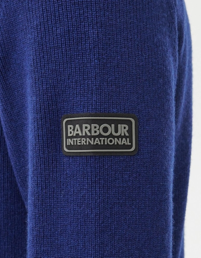 Ink Blue Corser Half Zip Knitted Jumper