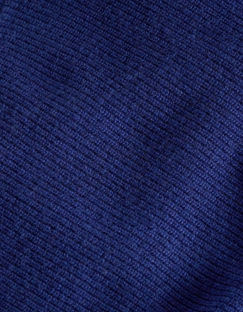 Ink Blue Corser Half Zip Knitted Jumper