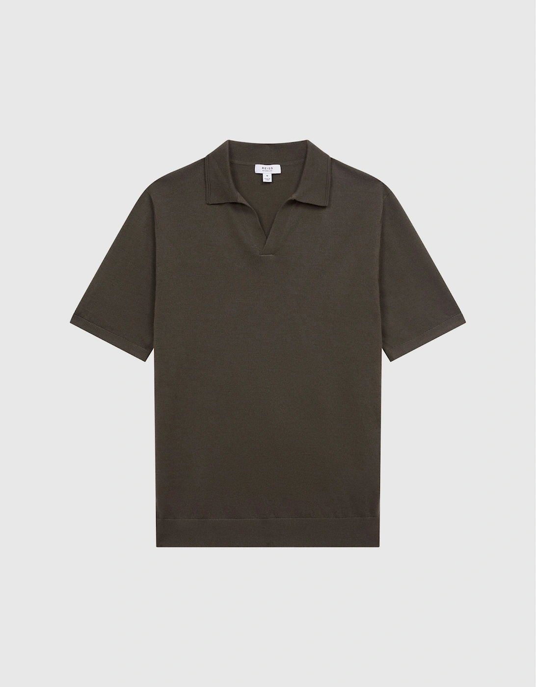 Merino Wool Open Collar Polo Shirt, 2 of 1