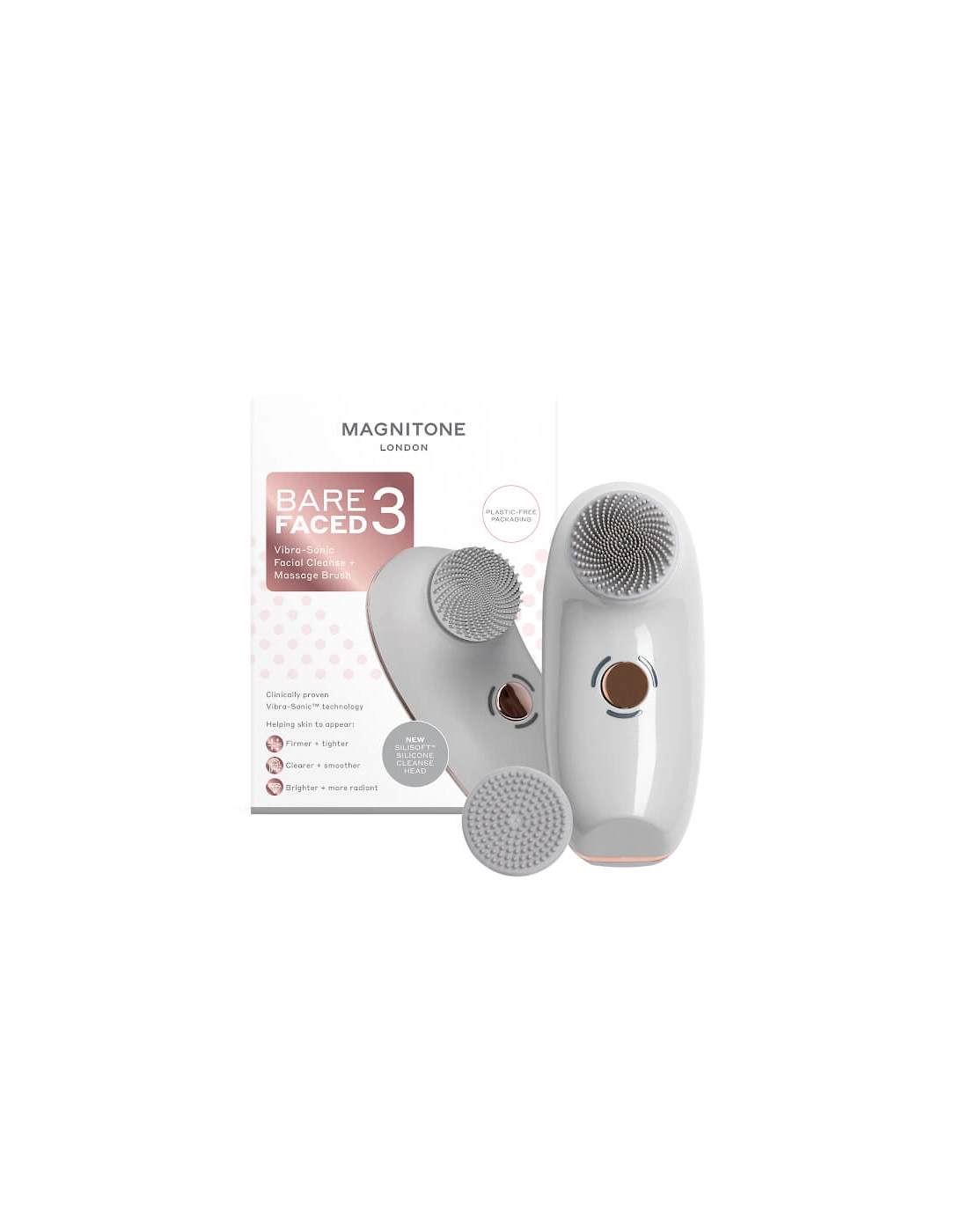 BareFaced 3 Vibra-Sonic Cleanse and Massage Brush - Grey, 2 of 1