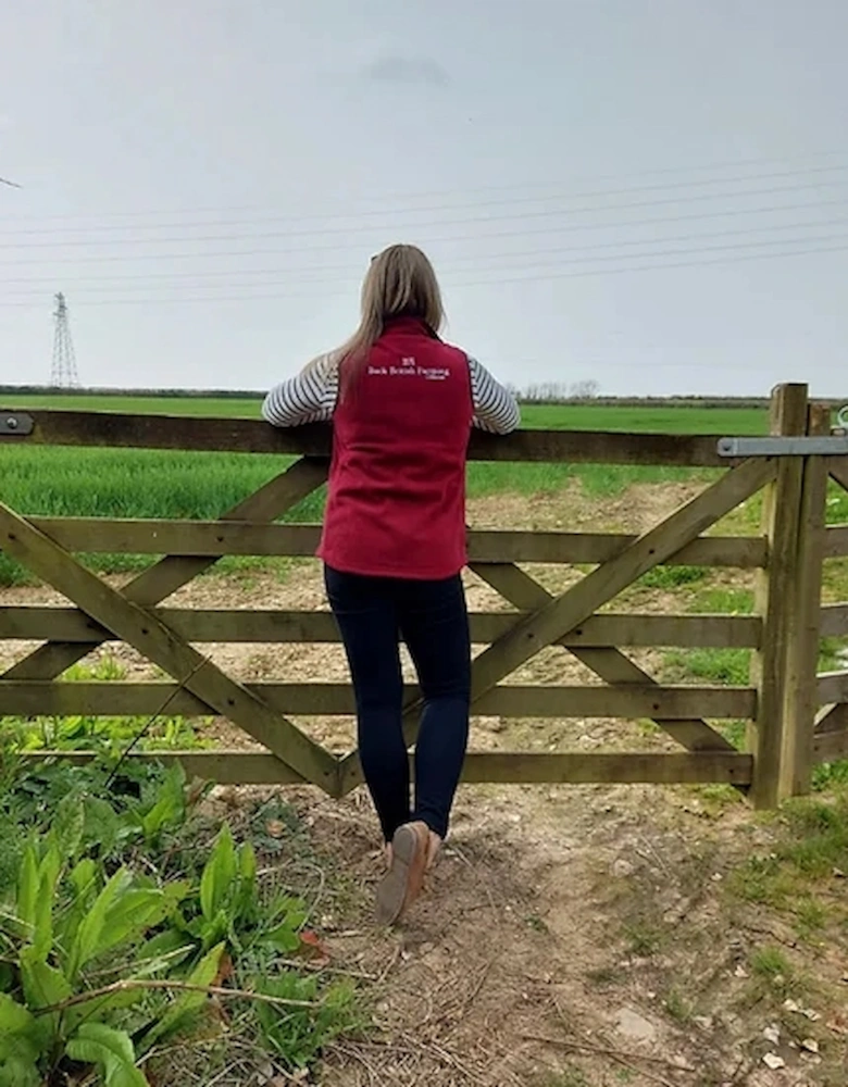 Back British Farming Women's Fleece Gilet Burgundy