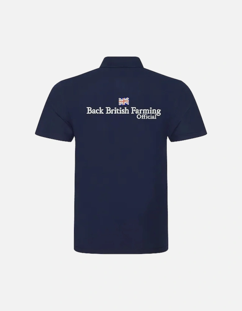 Back British Farming Men's Polo Shirt Navy Blue