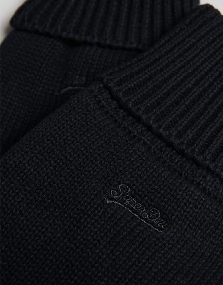 Knit Logo Gloves Black