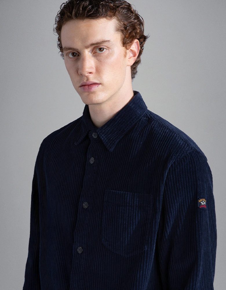 Men's Garment Dyed Cotton Velvet Overshirt