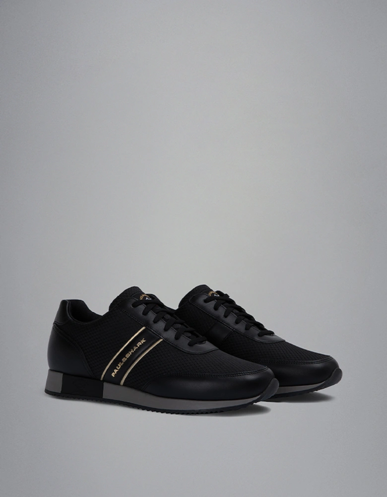 Men's Tech Fabric and Leather Hybrid Trainers