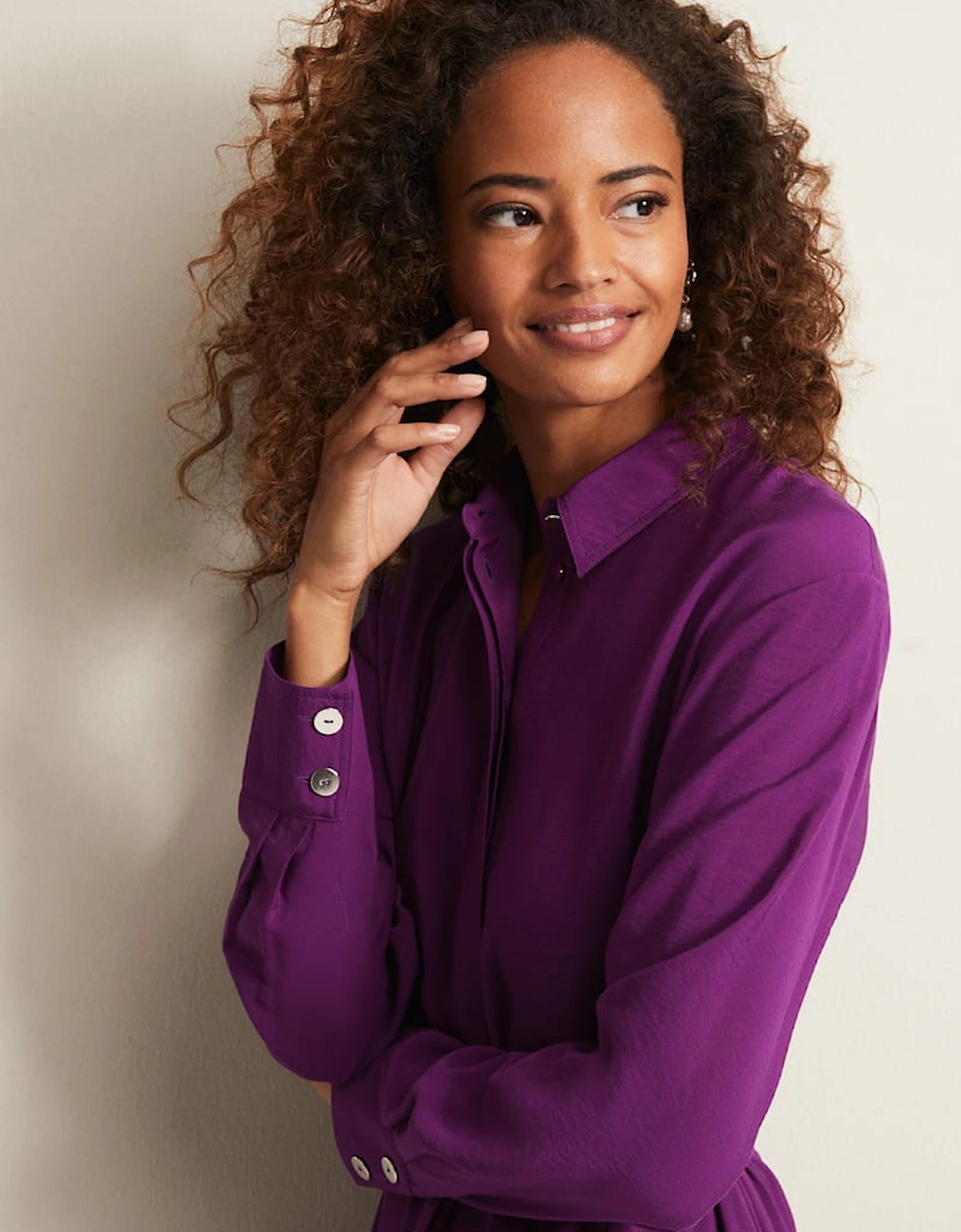 Jayden Purple Shirt Midaxi Dress