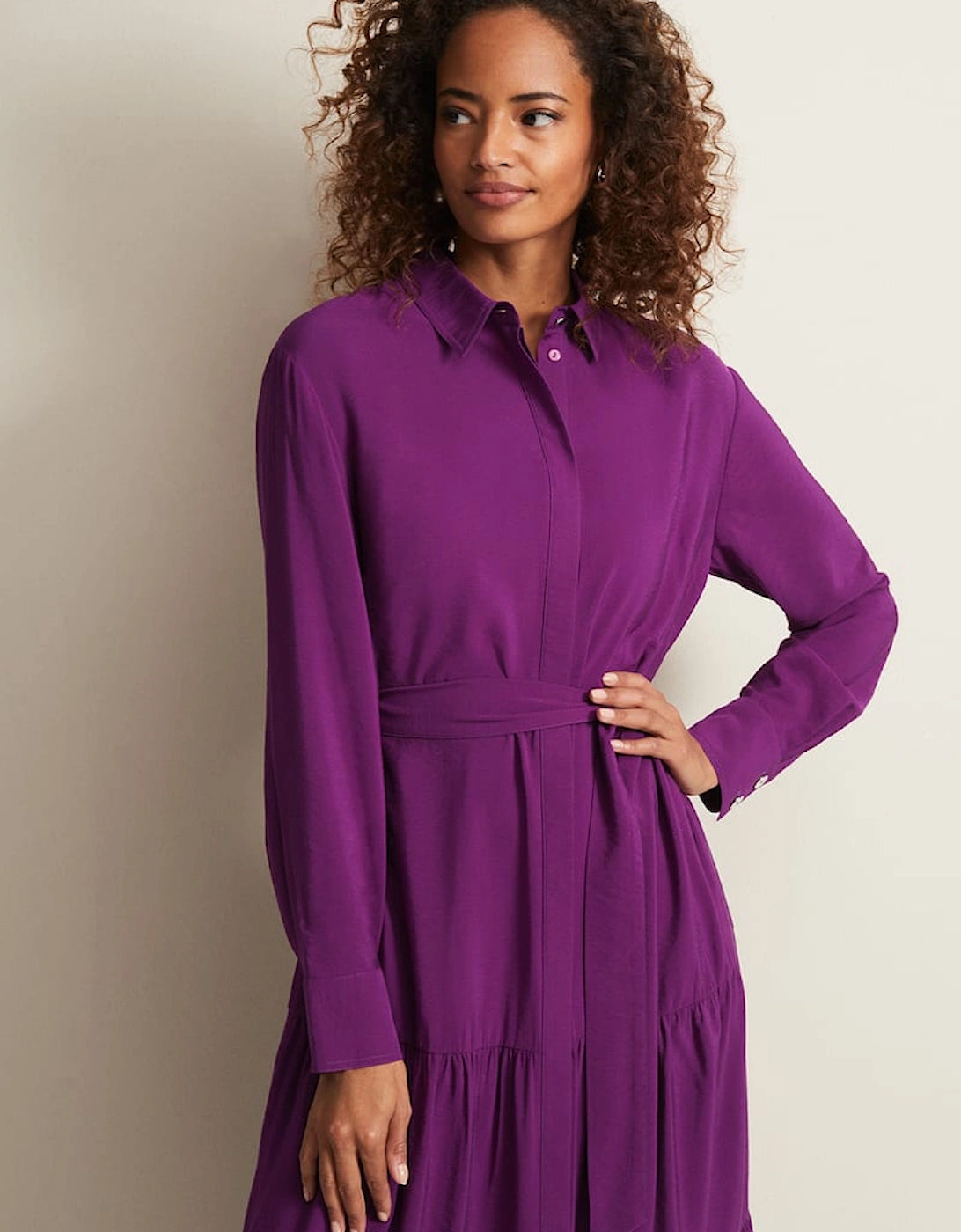 Jayden Purple Shirt Midaxi Dress