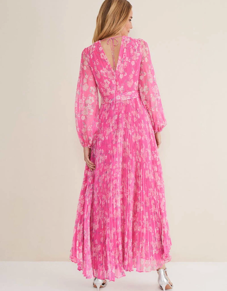 Hayley Floral Pleated Maxi Dress