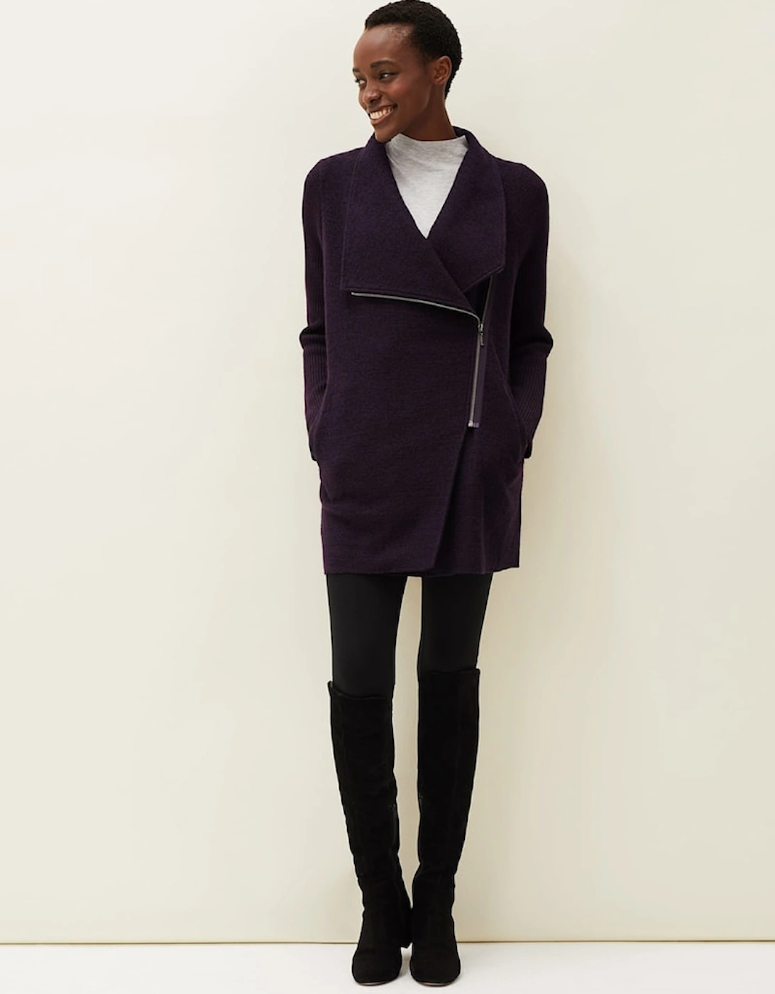 Byanca Zip Knit Coat