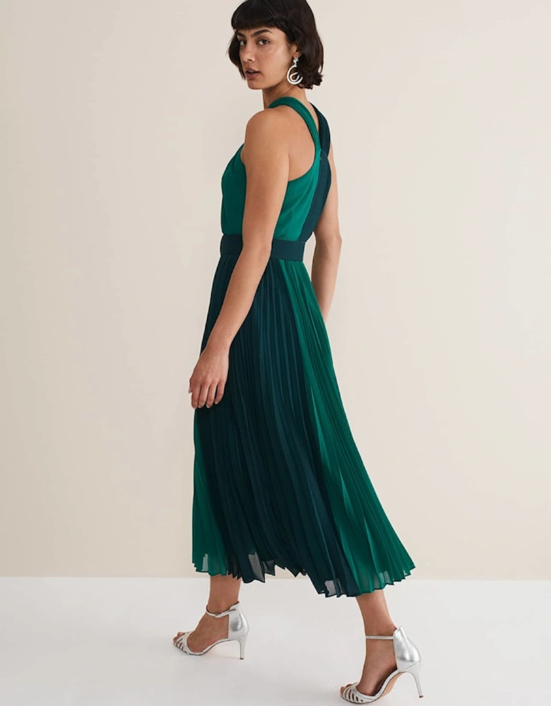 Xenia Pleated Midi Dress