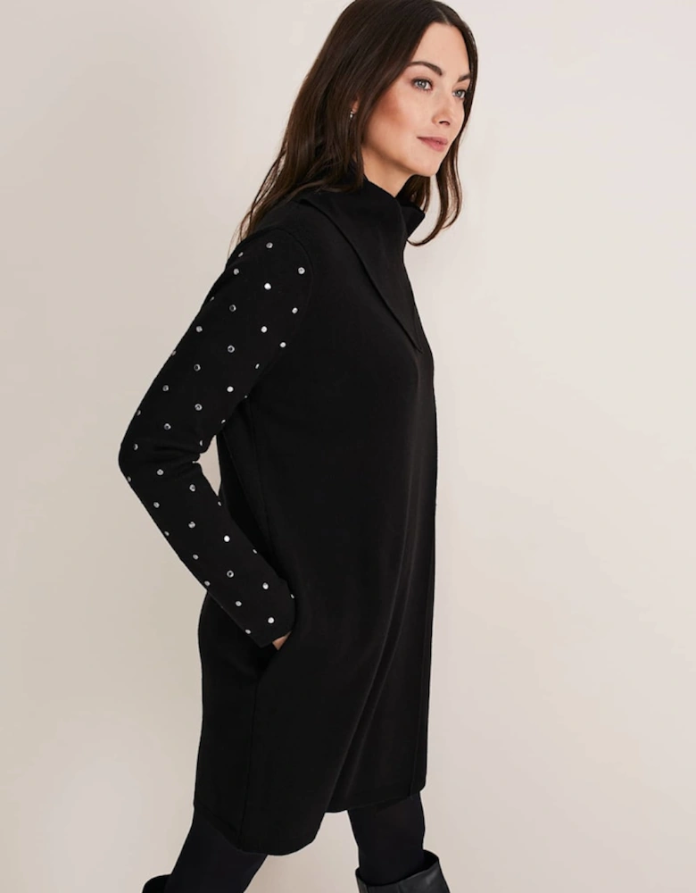 Paloma Stud Sleeve Knit Coat