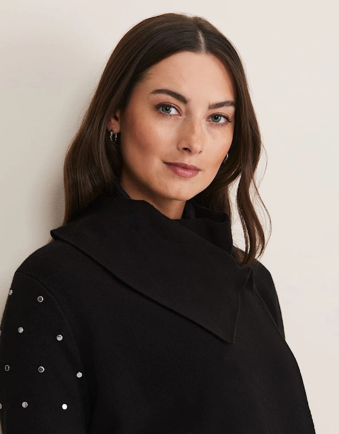 Paloma Stud Sleeve Knit Coat