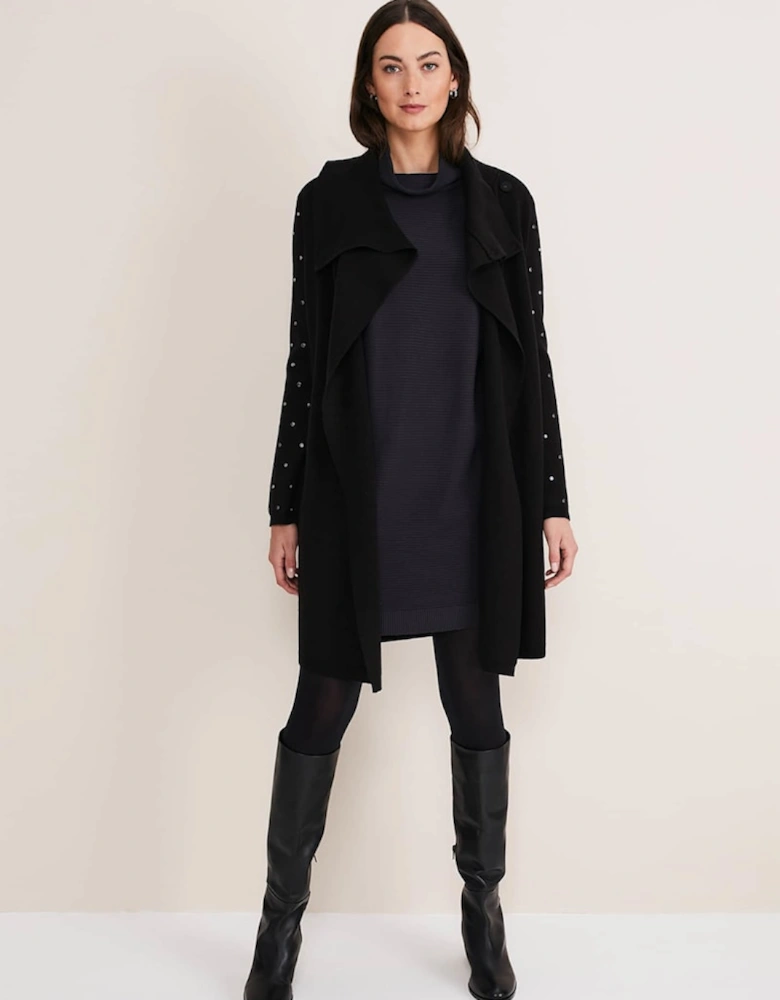 Paloma Stud Sleeve Knit Coat