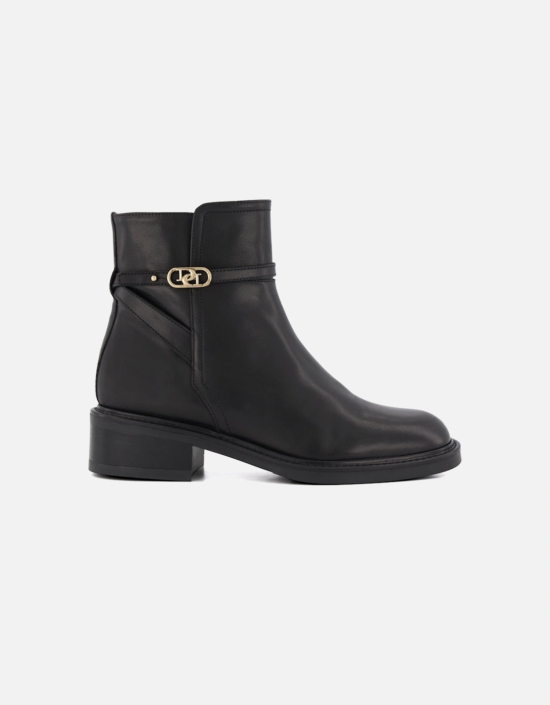Ladies Praising - Branded-Buckle Casual Ankle Boots