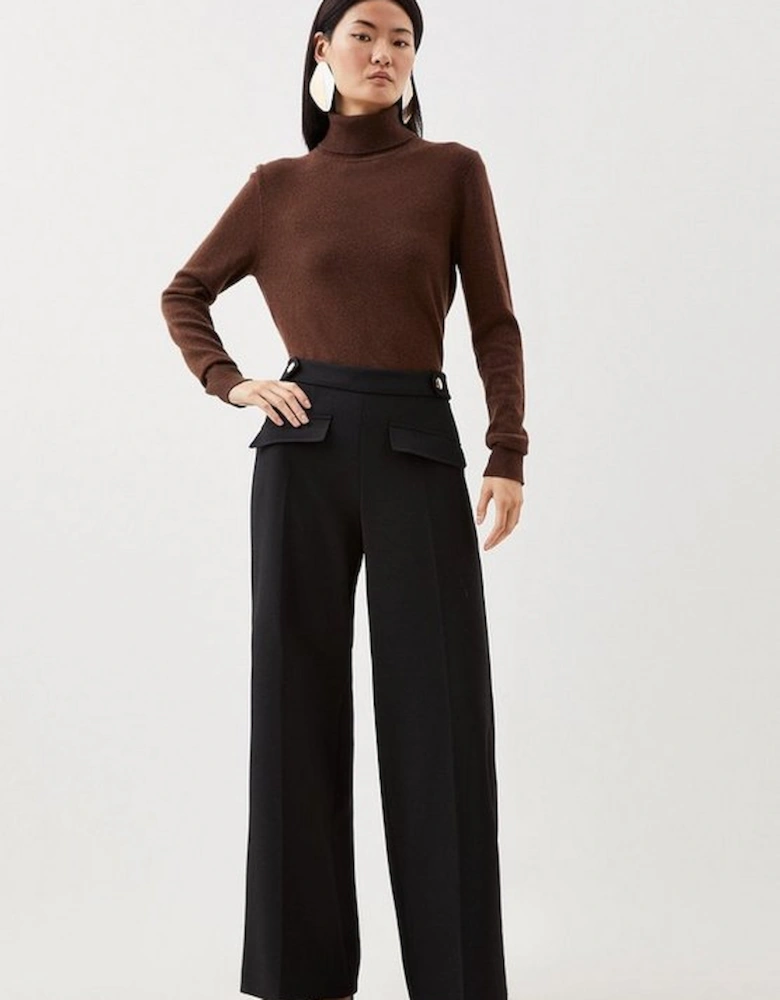 Tailored Compact Stretch Pocket Detailed Trousers