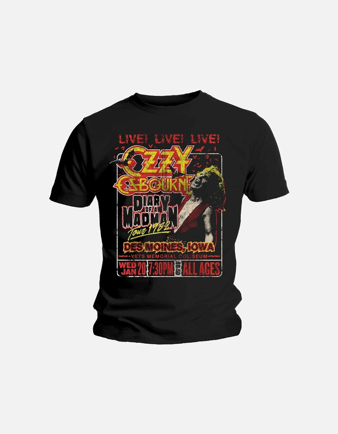 Unisex Adult Diary Of A Madman Tour T-Shirt, 2 of 1