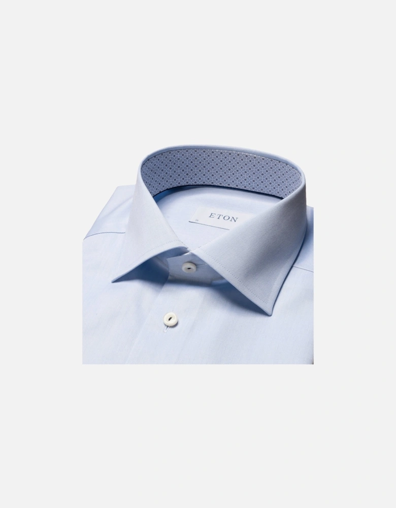 Comtemporary Geometric Effect Twill Shirt 21 Light Blue