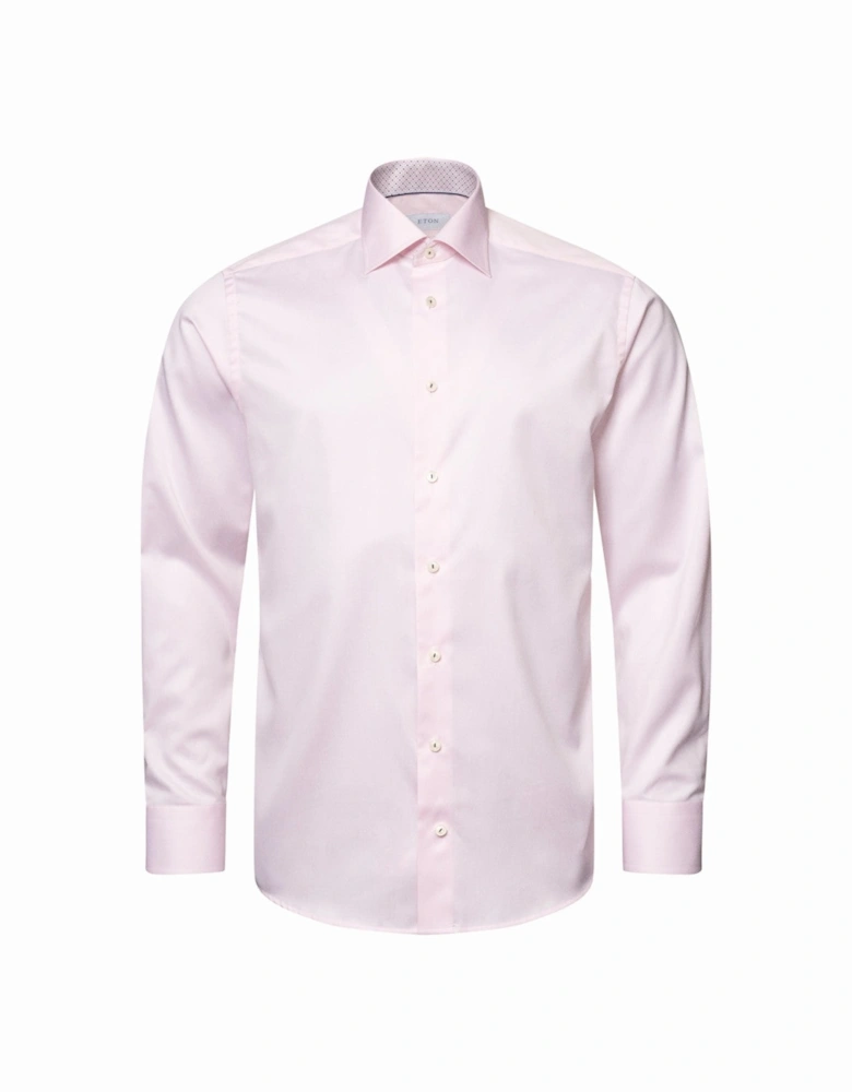 Comtemporary Geometric Effect Twill Shirt 80 Pink