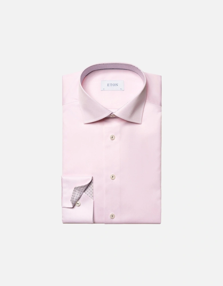 Comtemporary Geometric Effect Twill Shirt 80 Pink