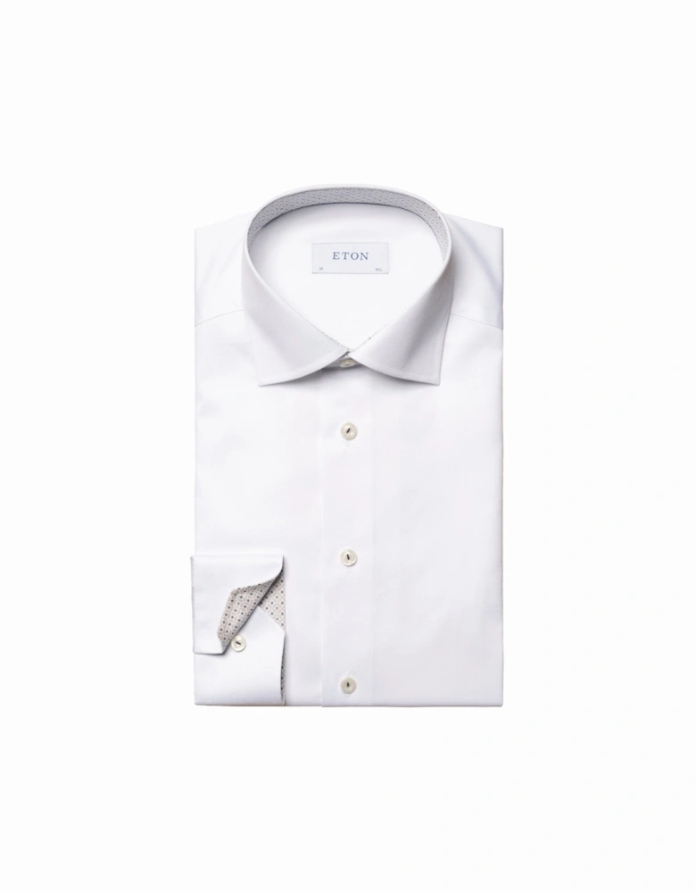 Comtemporary Geometric Effect Twill Shirt 00 White