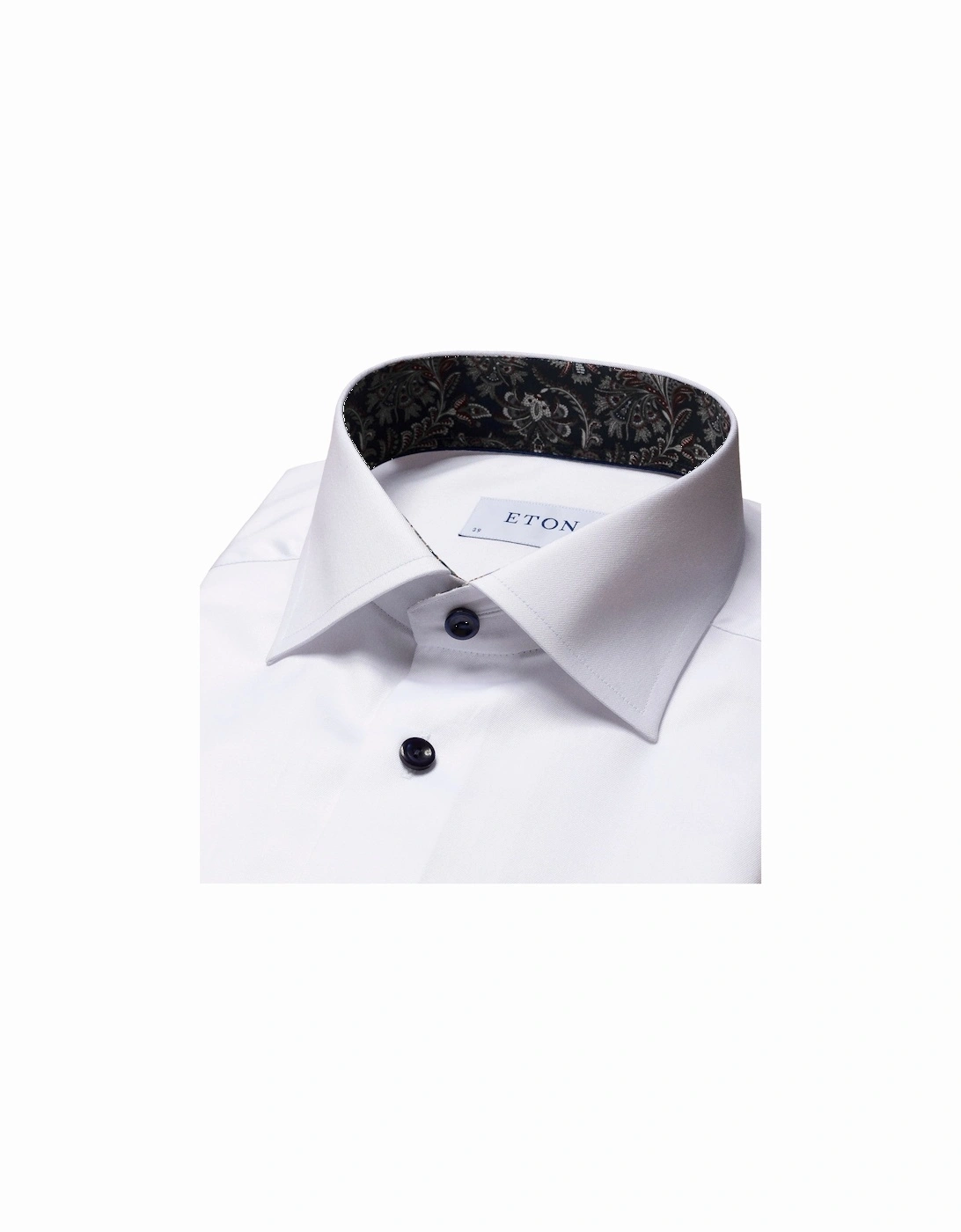 Contemporary Paisley Effect Twill Shirt 00 White