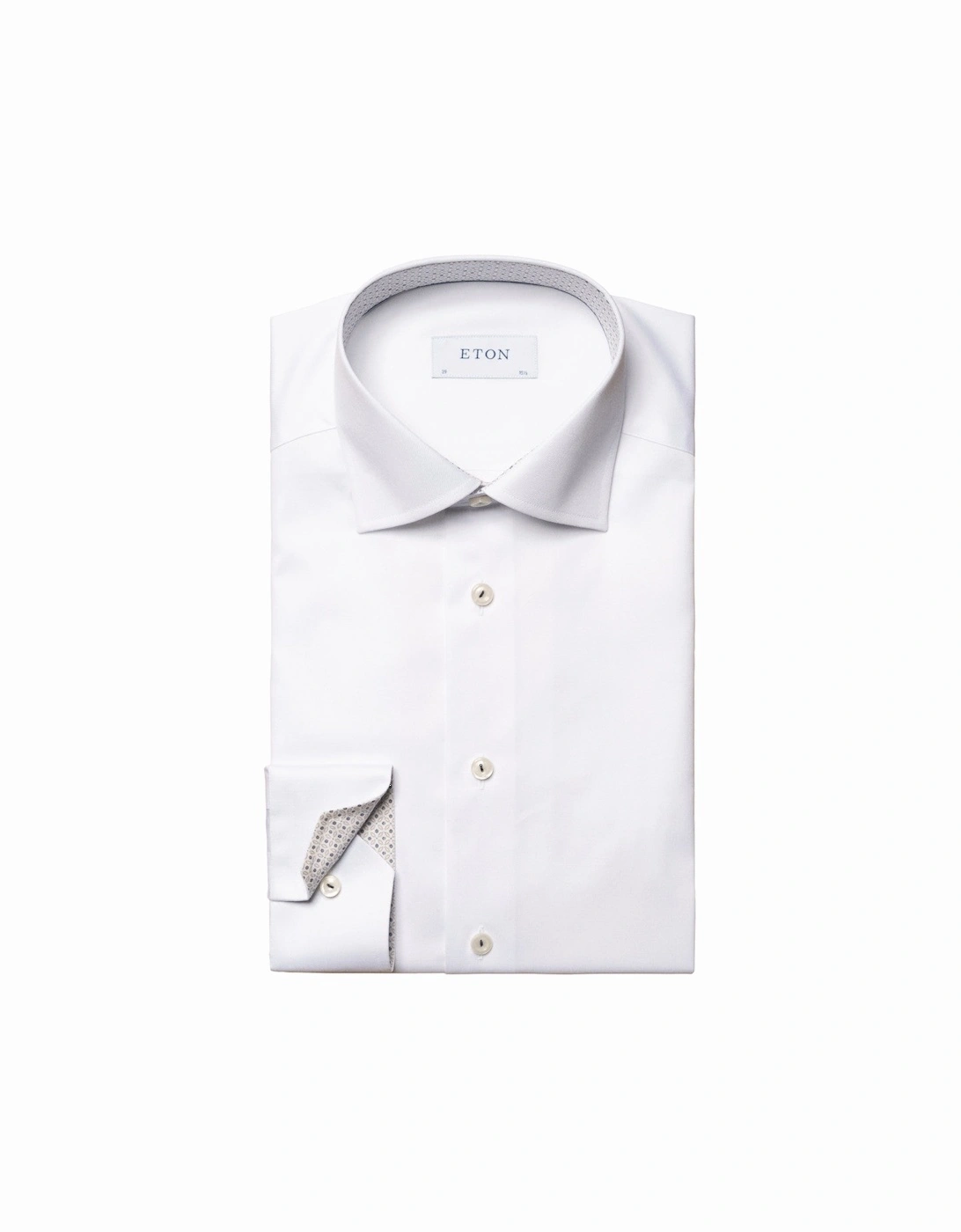 Slim Fit Geometric Effect Twill Shirt 00 White, 4 of 3