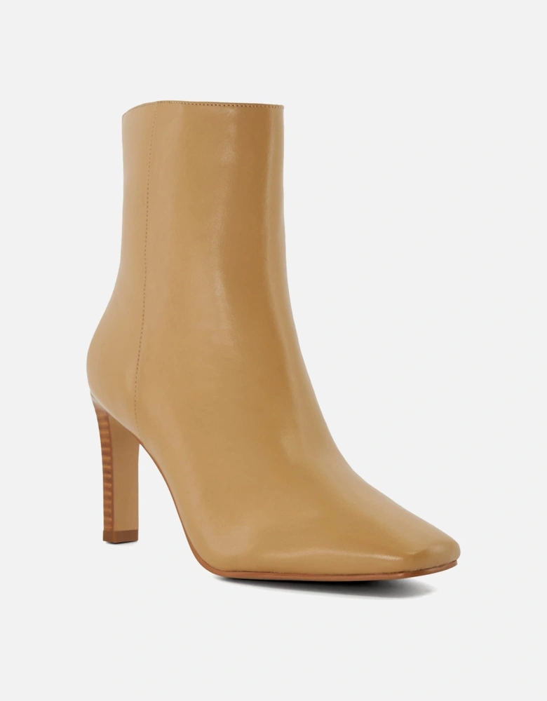 Ladies Oxygen - Leather Angular-Heeled Ankle Boots