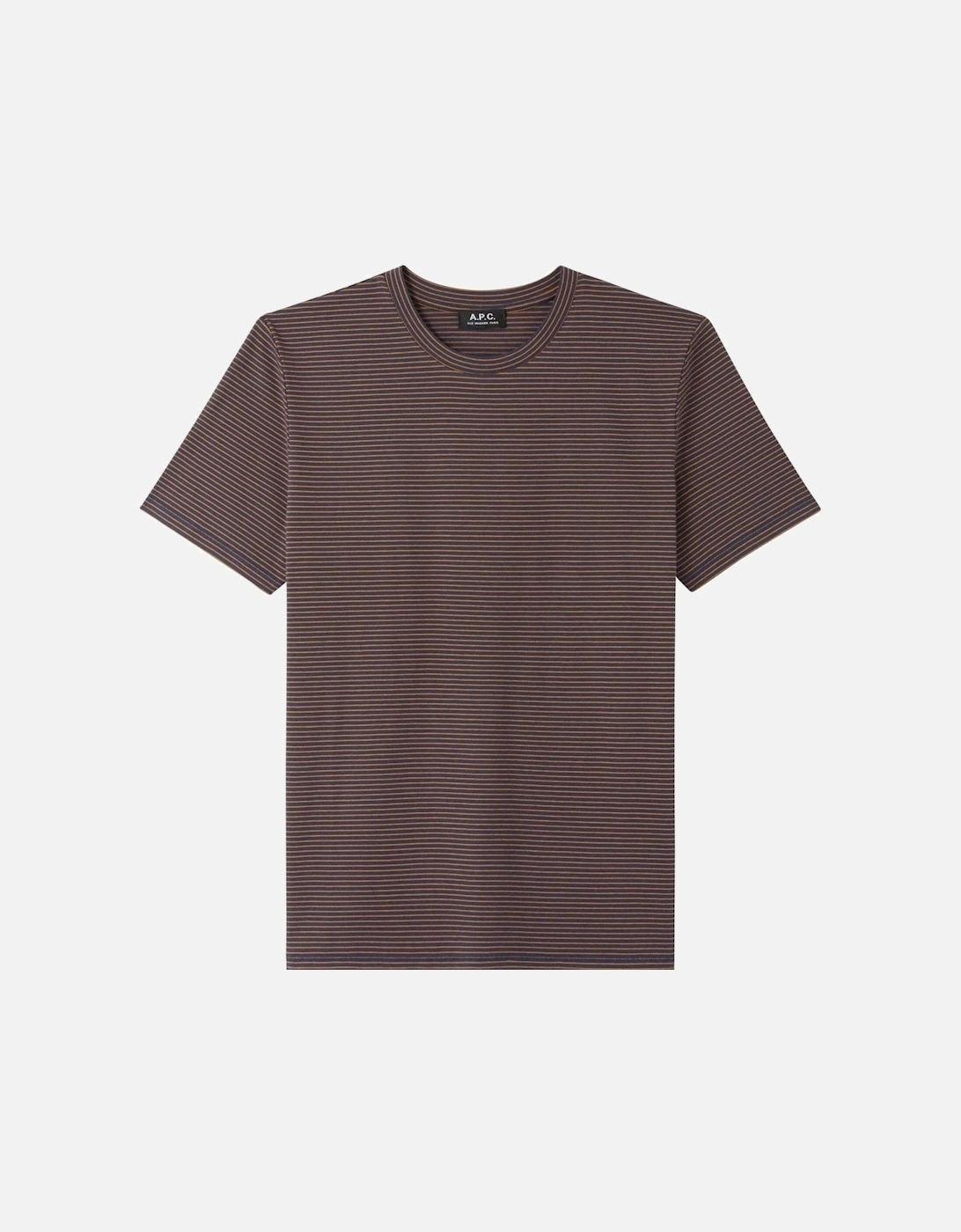 A.P.C Men's Aurelian Stripe Cotton T-shirt Brown, 2 of 1