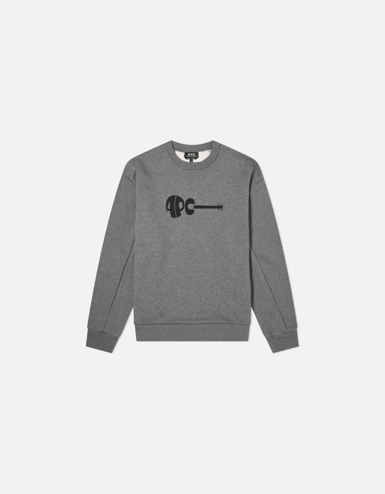 A.P.C Men's Jaheim Guitar Logo Sweater Grey