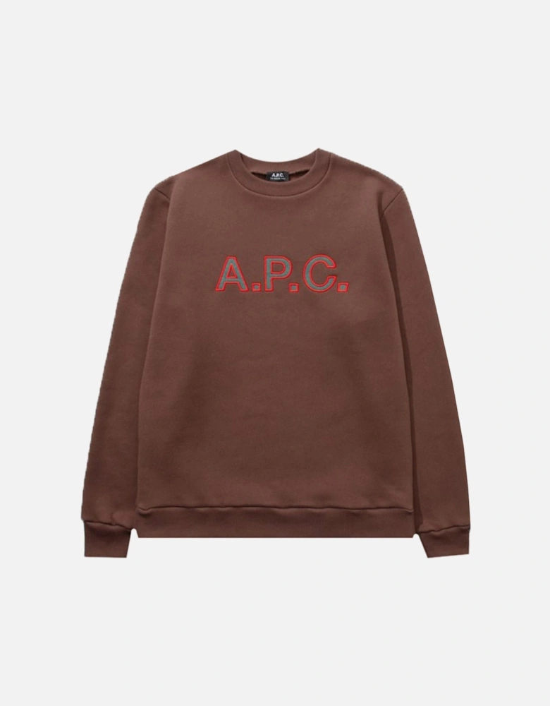A.P.C Men's Logo Sweater Brown