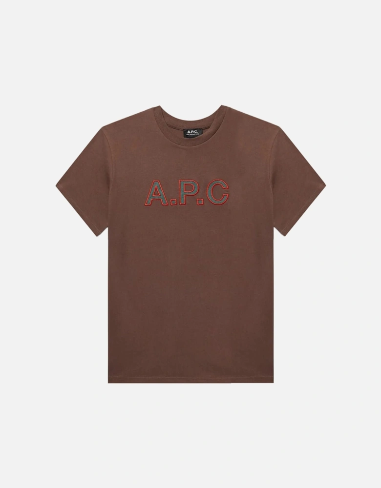 A.P.C Men's Logo T-shirt Brown
