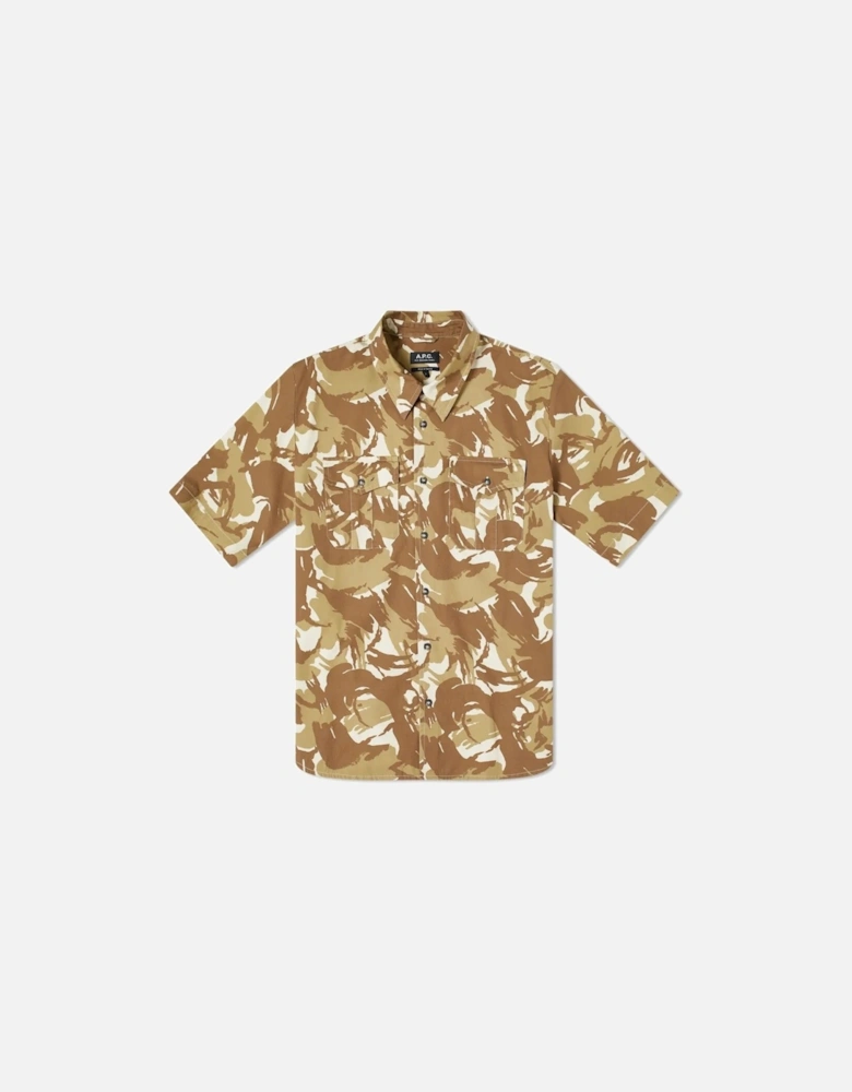 A.P.C Men's Short Sleeved Joey Shirt Camouflage