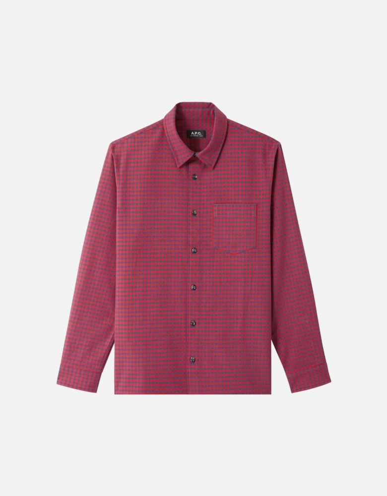 A.P.C. Men's Red Check Jules Shirt Red