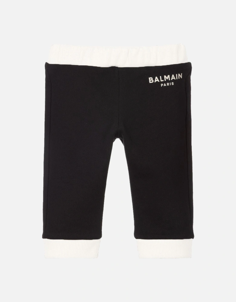 Baby Boys Logo Cotton Joggers Black