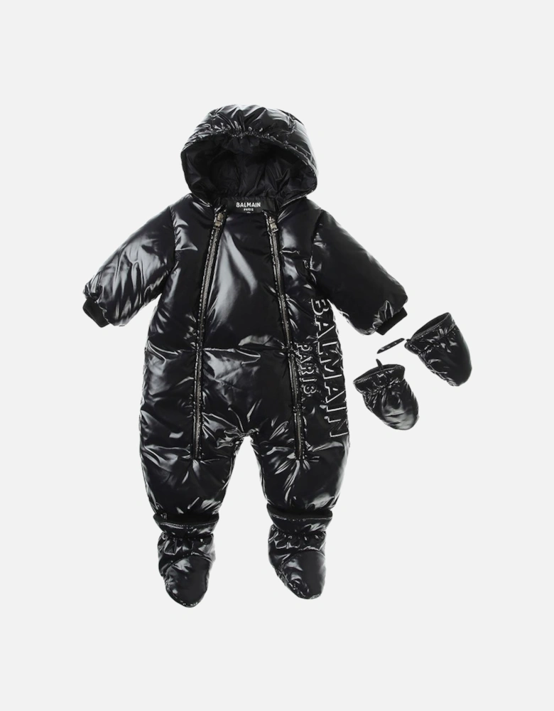 Baby Unisex Puffer Jacket Babygrow Black
