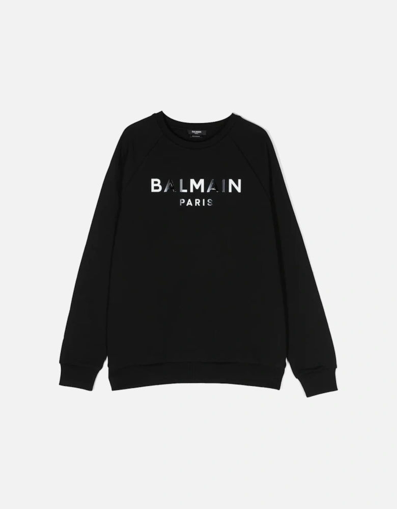 Boys Embosses Logo Sweater Black