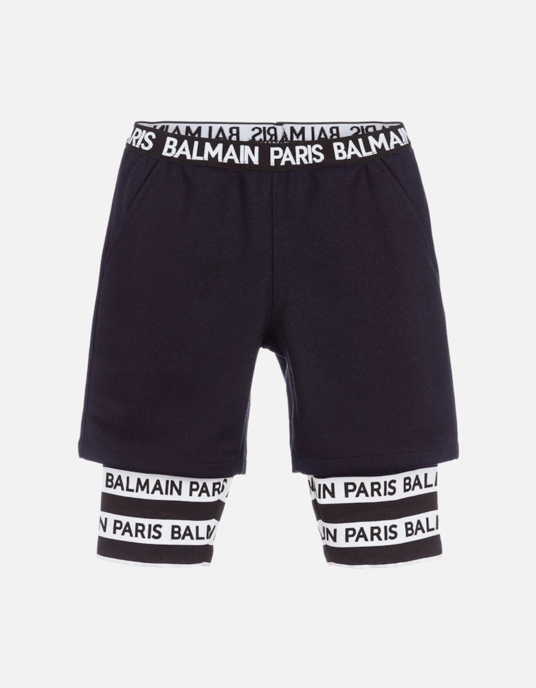 Boys Logo Layered Shorts Navy