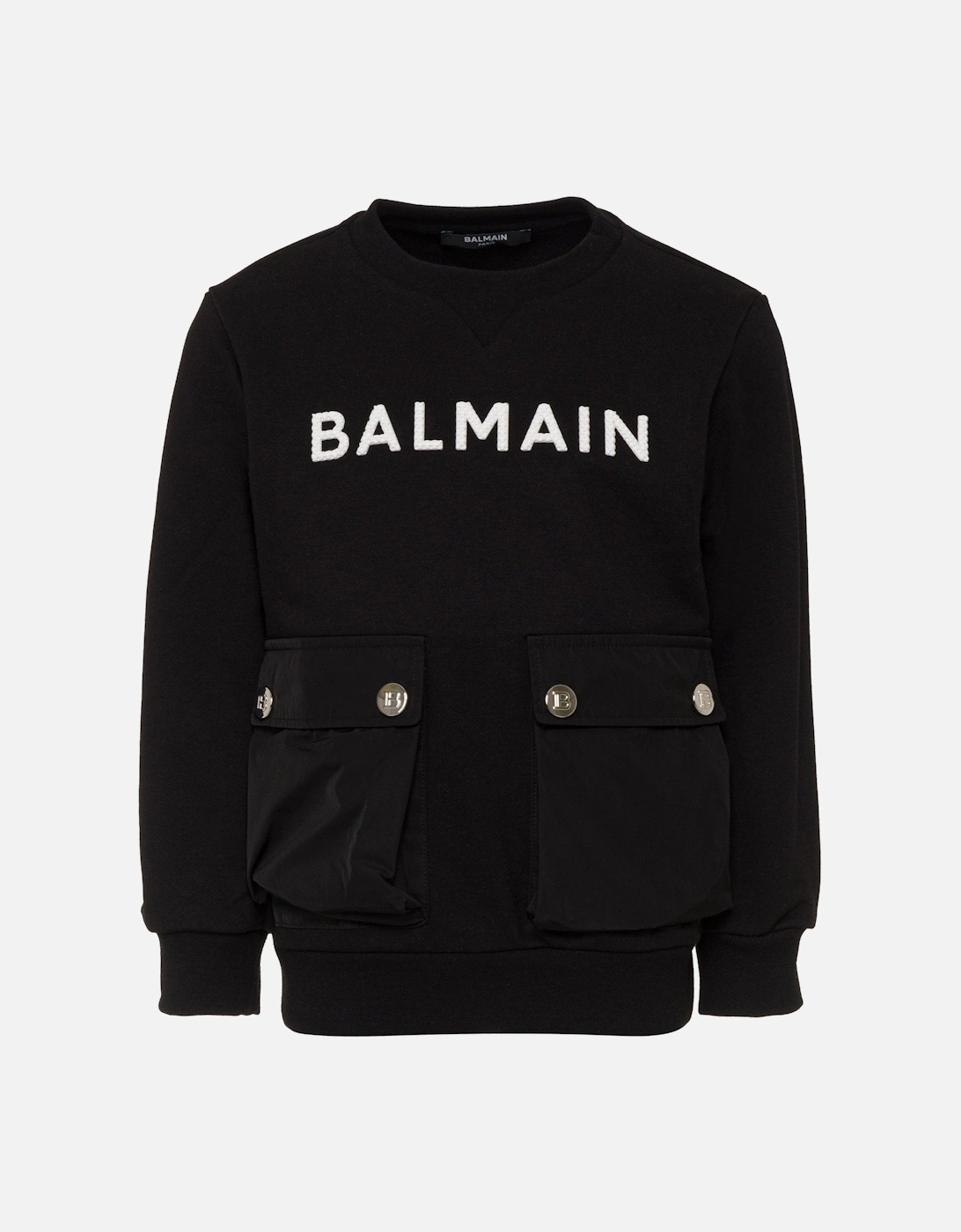 Boys Logo Print Cotton Sweater Black, 4 of 3
