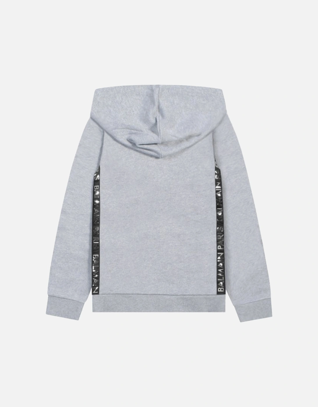 Boys Logo Print Zipped Hoodie Grey