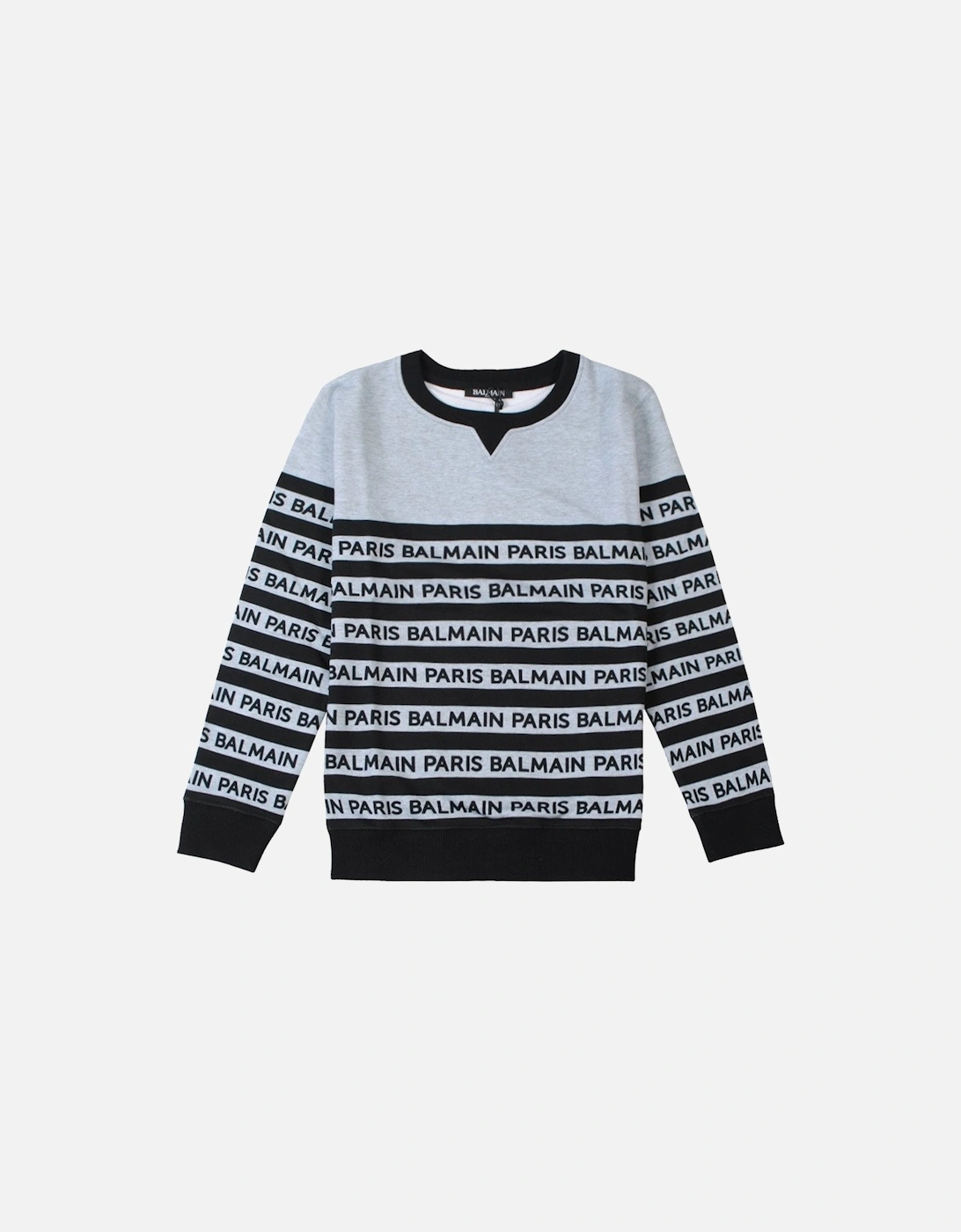 Boys Stripe Logo Sweatshirt Light Blue, 3 of 2