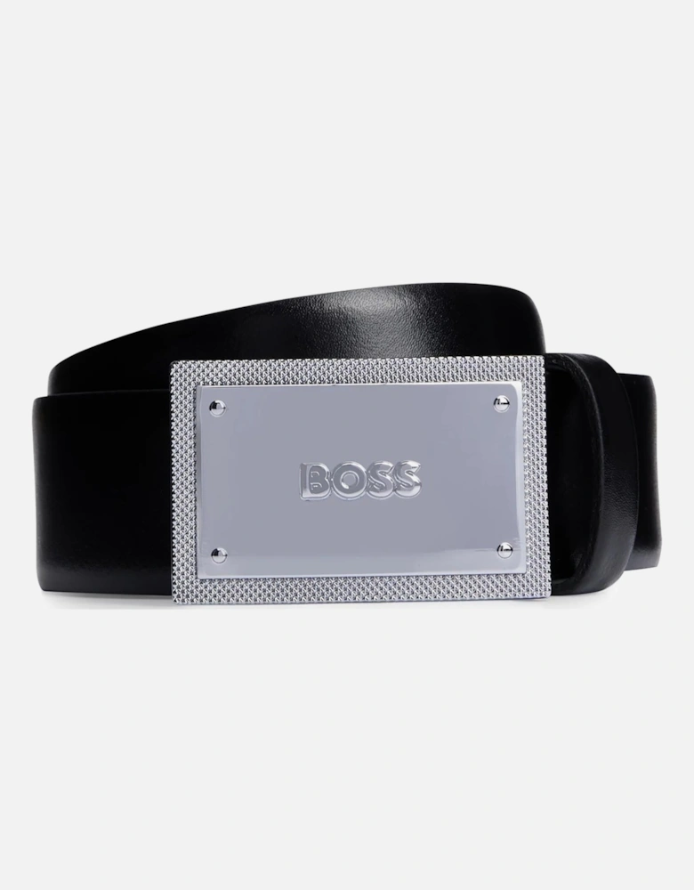 Boss Mens Classic Plaque Belt Black