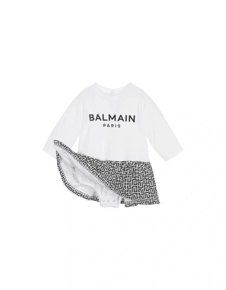 Baby Girls Logo Dress White