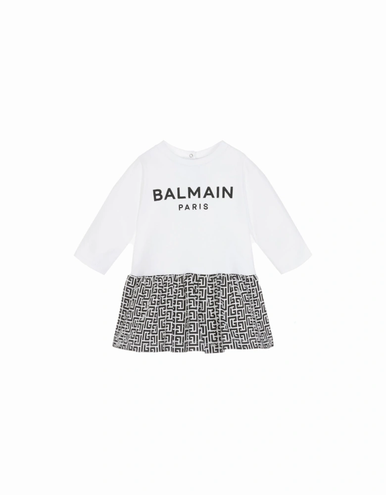 Baby Girls Logo Dress White